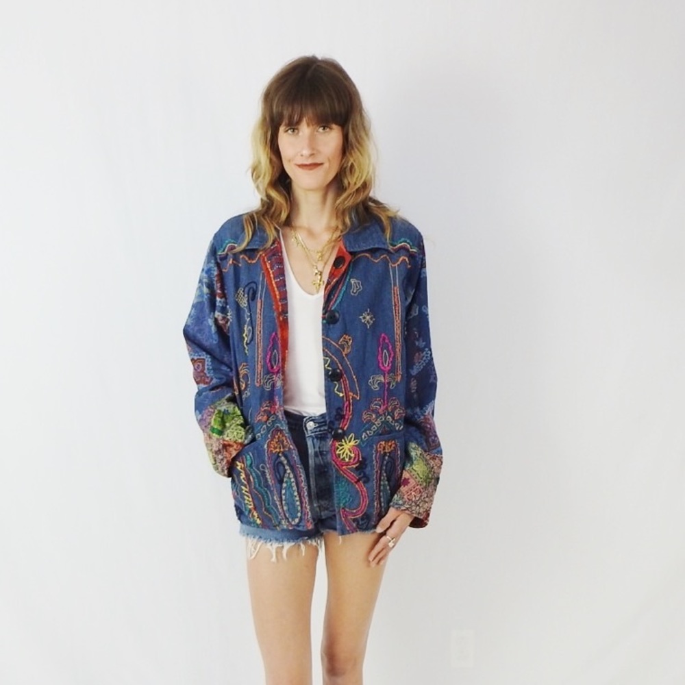 Vtg Reversable Quilted Jacket size S/M